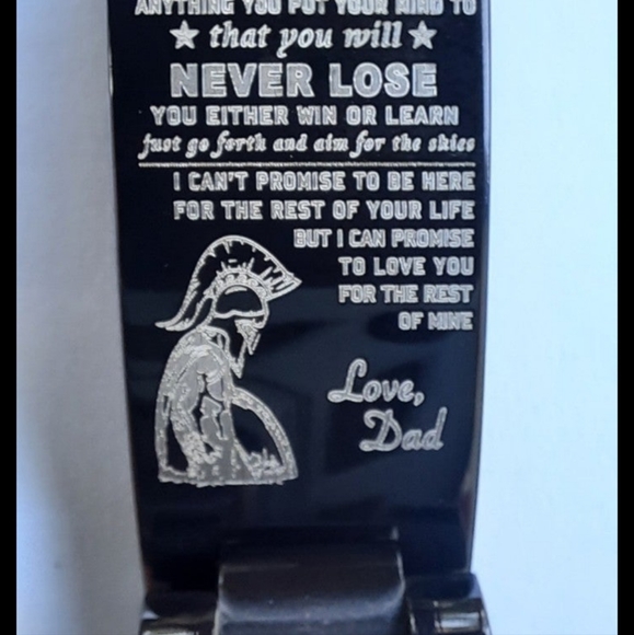 Black Stainless Steel link 'Gift to Son' Bracelet - Picture 11 of 12